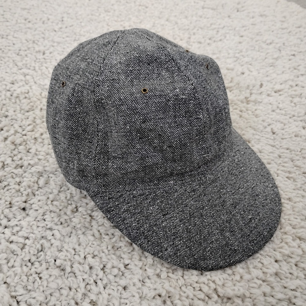 TheHill-Side Hat Cap Mens Medium Gray Fitted Designer Preppy Classic Made In USA